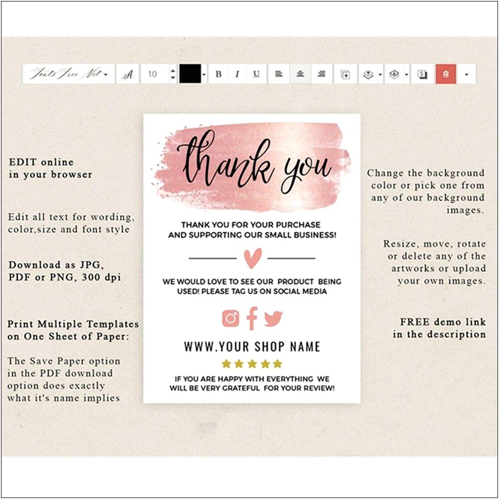 Business Thank You Card Templates Free