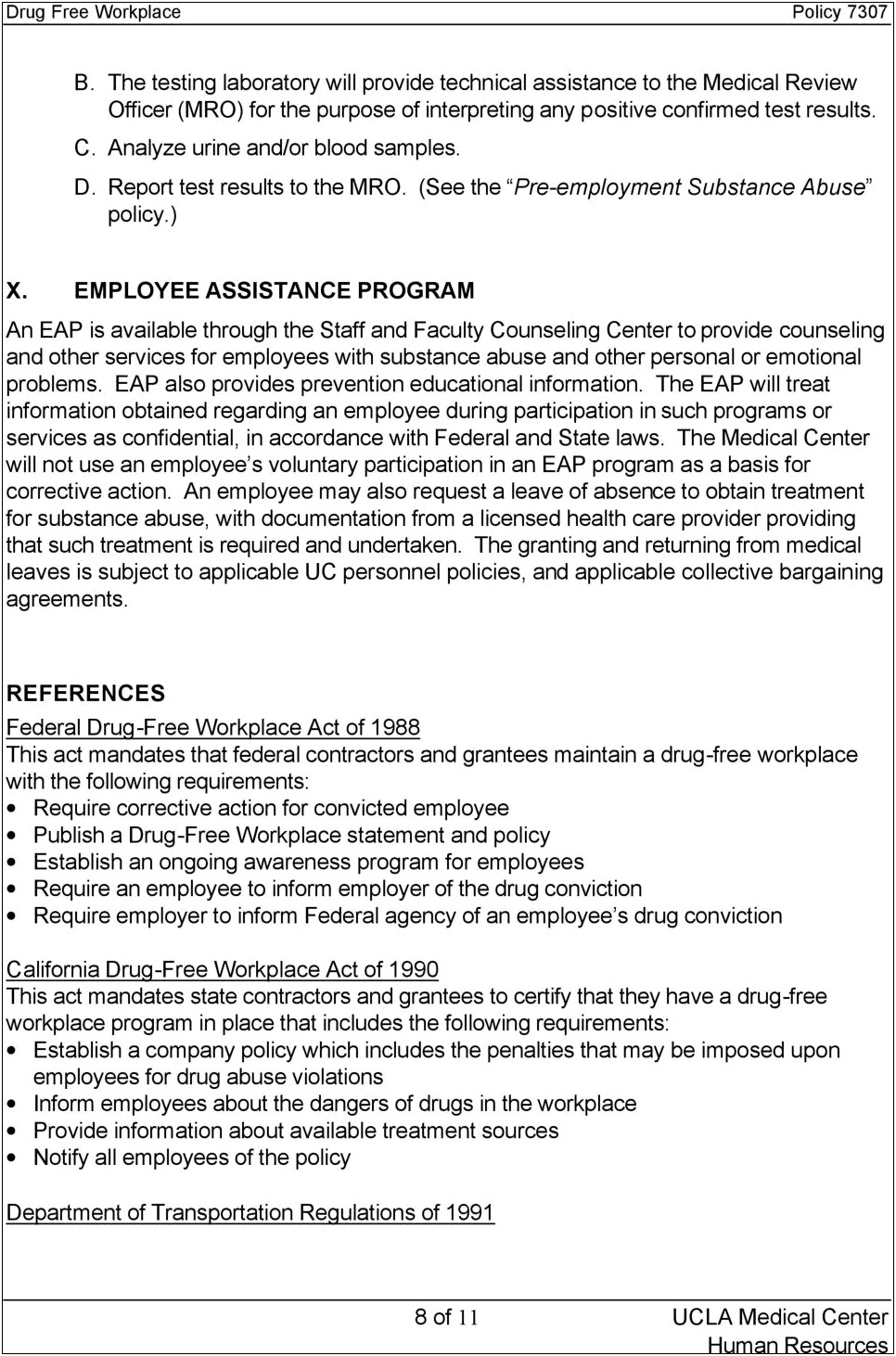 Drug And Alcohol Free Workplace Policy Template Templates : Resume