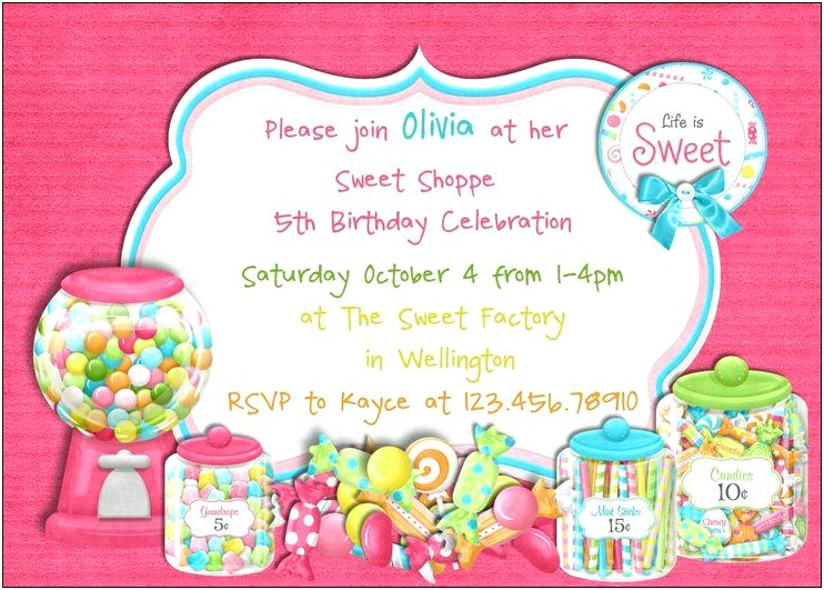 Candyland Birthday Invitation Templates Download Free