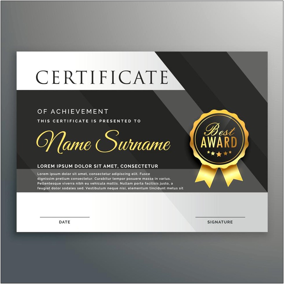 Certificate Design Vector Template Free Download