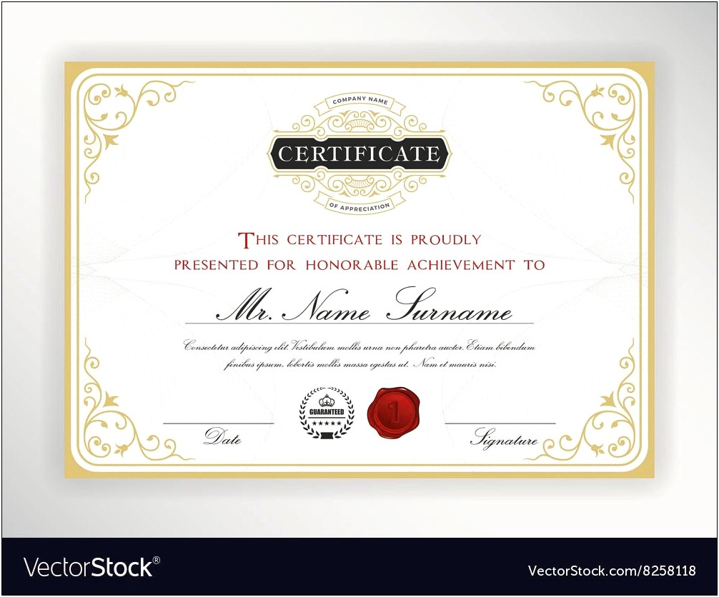 Certificate Diploma Elegant Template Vector Free Download