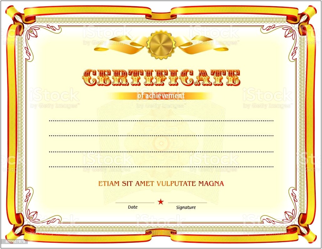 Certificate Of Achievement Free Blank Template