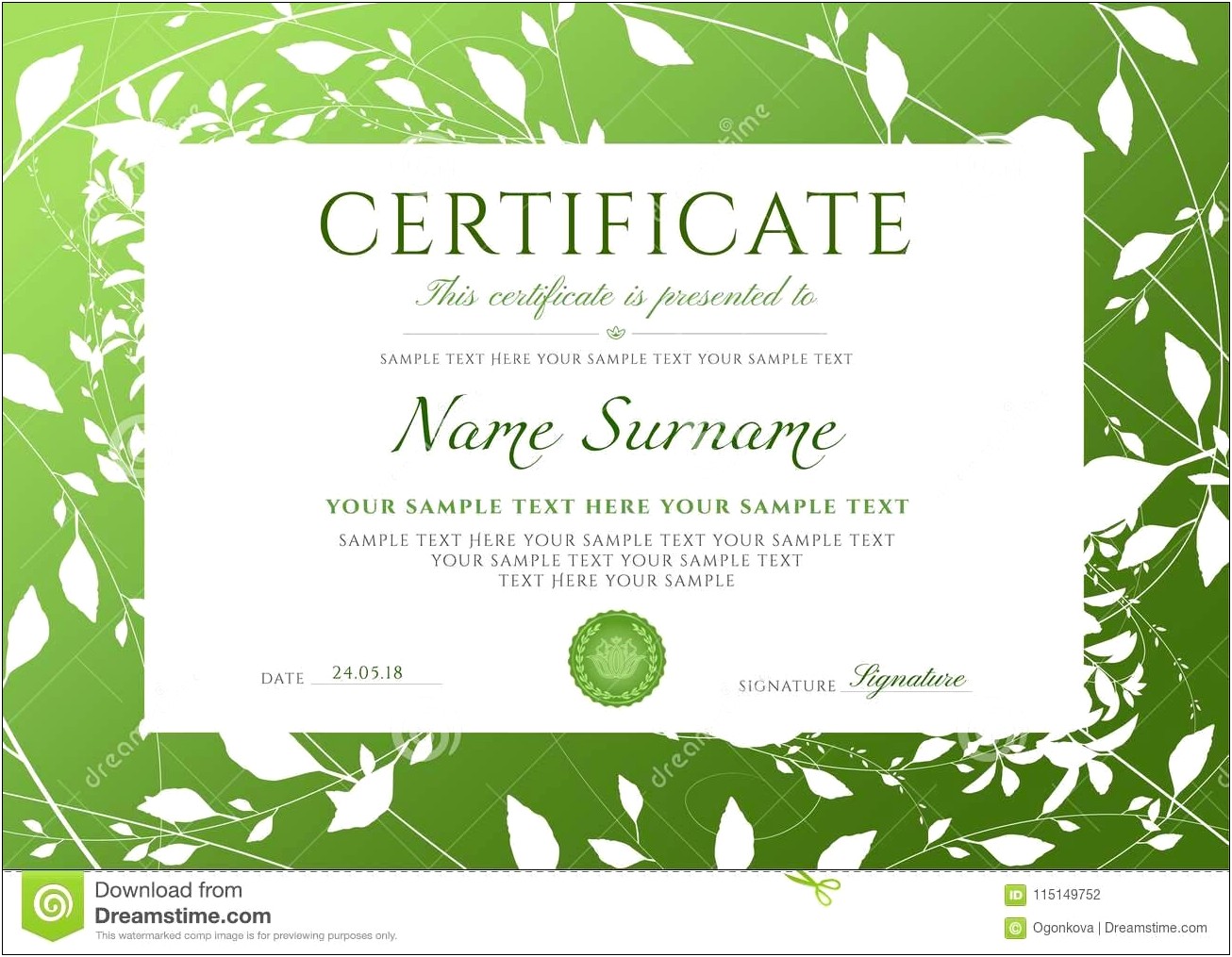 Certificate Of Completion Template Free Nutrition