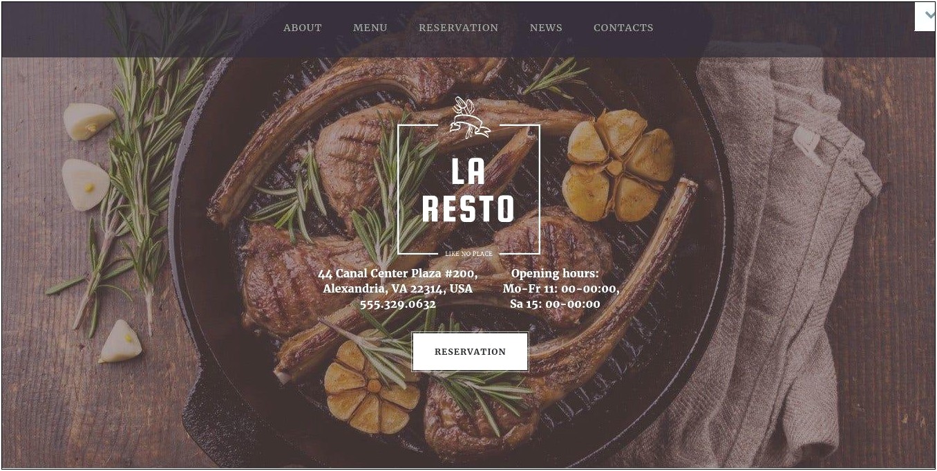 Chocolat Bootstrap Restaurant Template Free Download