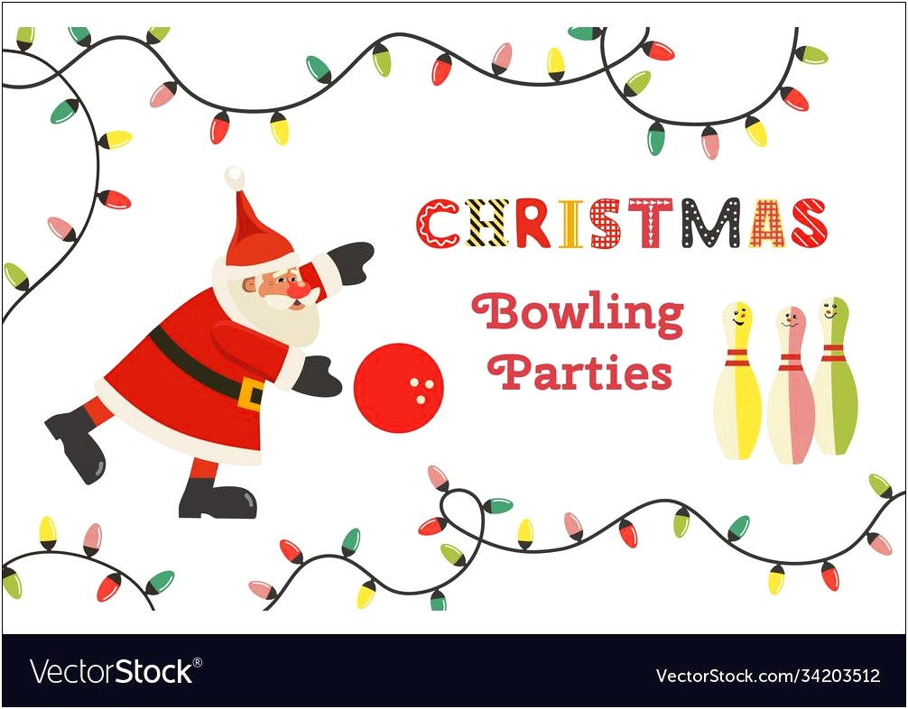 Christmas Bowling Flyer Background Template Free