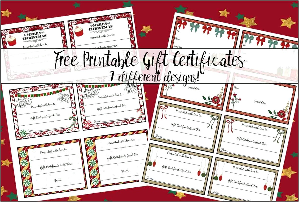 Christmas Gift Card Templates Free Download