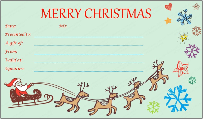 Christmas Gift Certificate Template Free Powerpoint