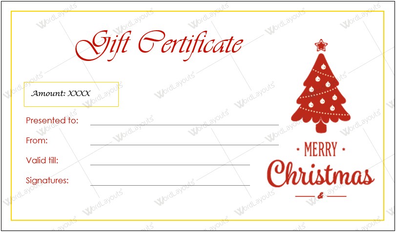 Christmas Gift Certificate Template Indesign Free