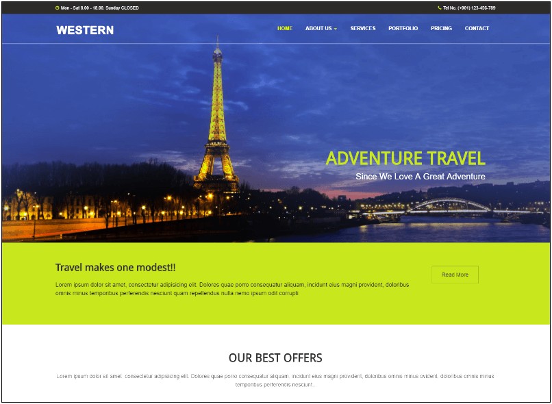 City Tours Html Template Free Download