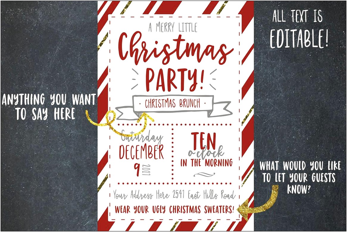 Company Christmas Party Invitation Template Free