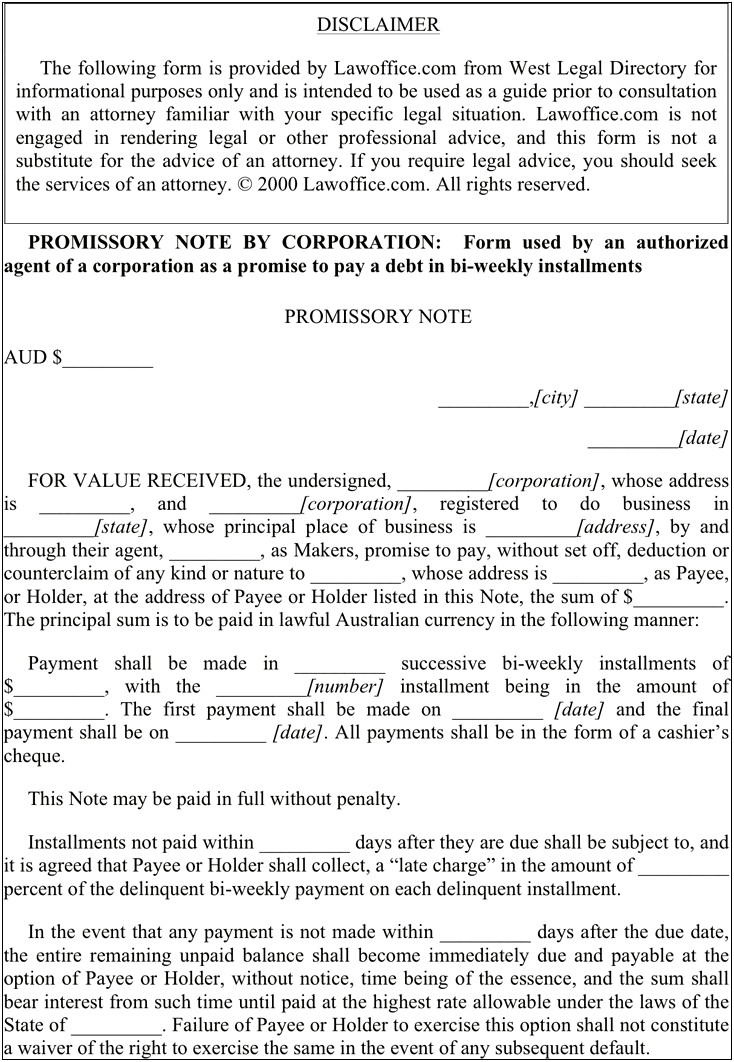 Completely Free Legal Promissory Note Template