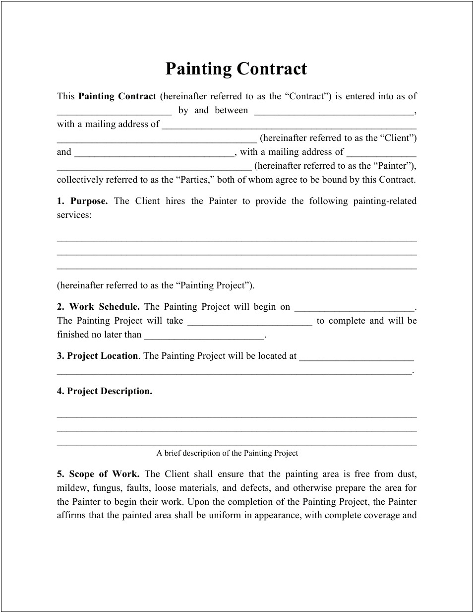 Construction Proposal Template Free Download On Blank Business