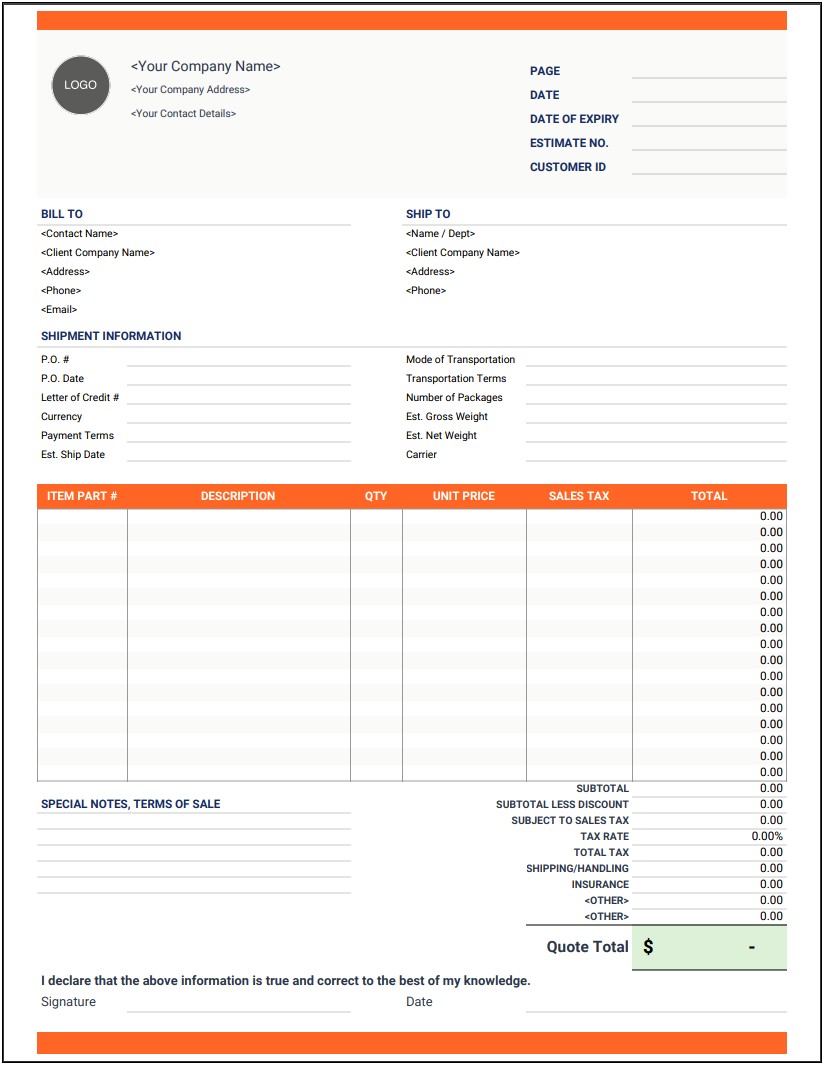 Contract Invoice Template Free For Tree Removal