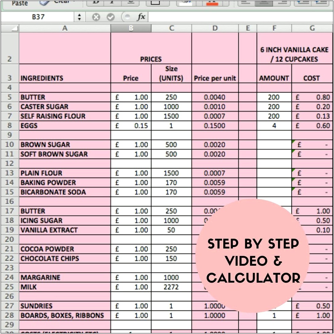 Craft Product Pricing Calculator Template Free