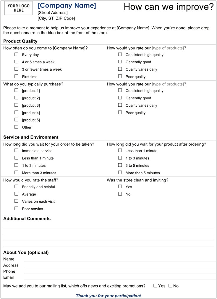 Customer Survey Companies For Free Template