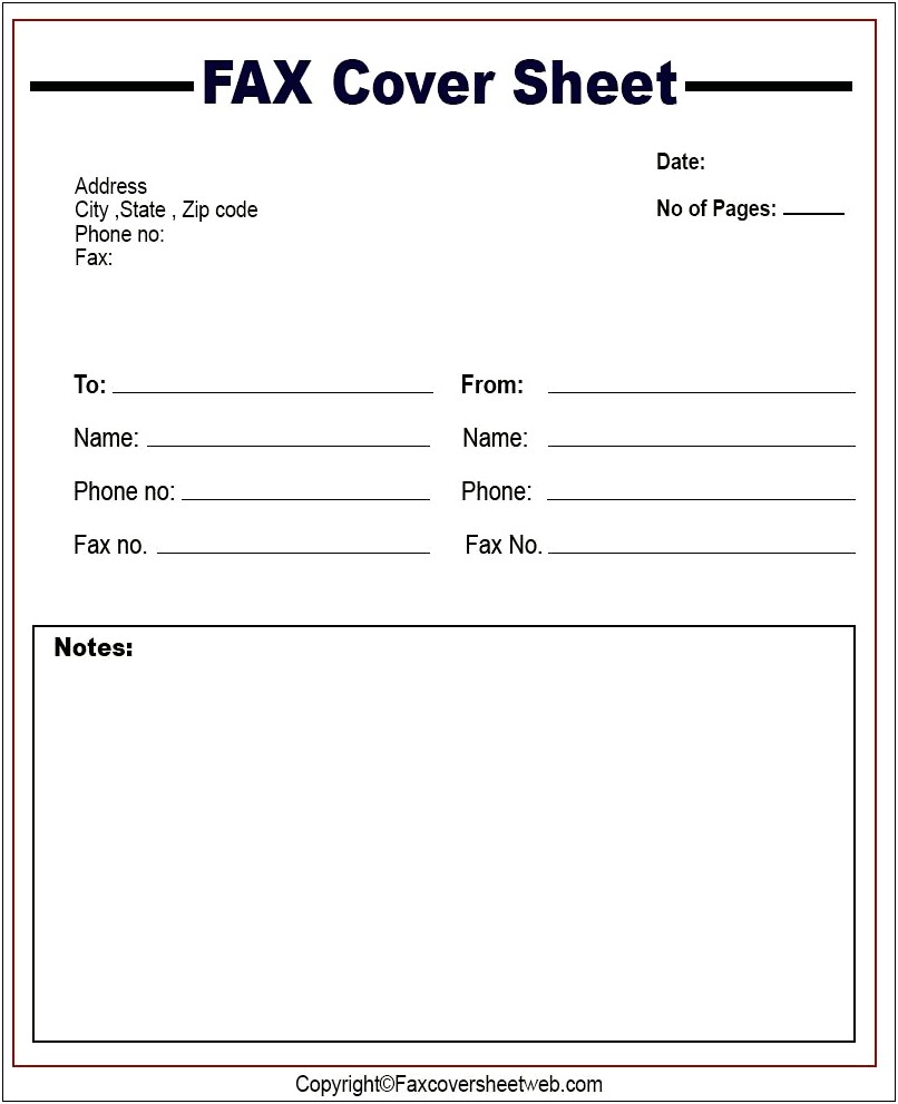 Cute Free Fax Cover Sheet Template