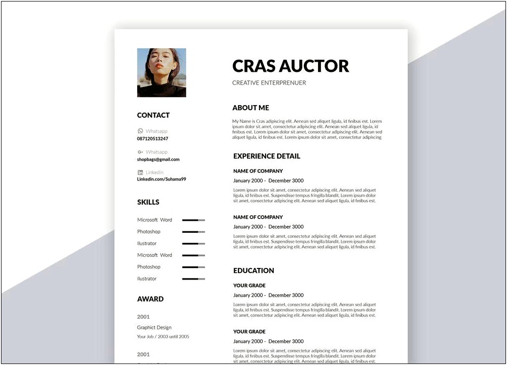 Cv Template Design Word Free Download