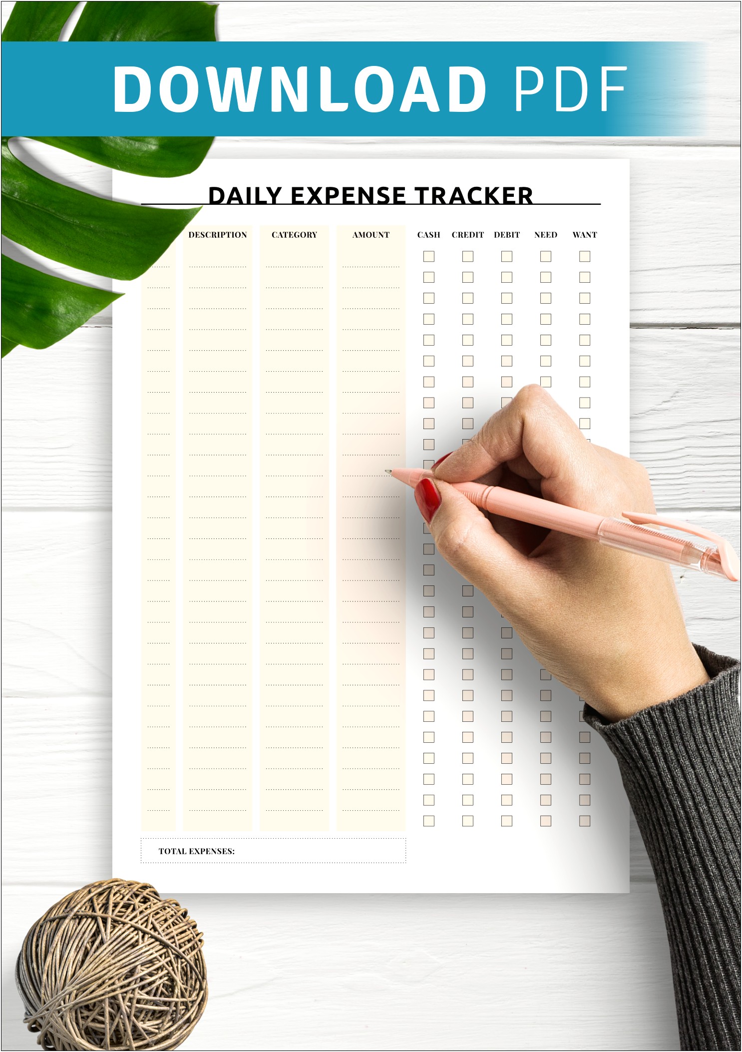 Daily Expense Tracker Template Free Printable - Templates : Resume ...