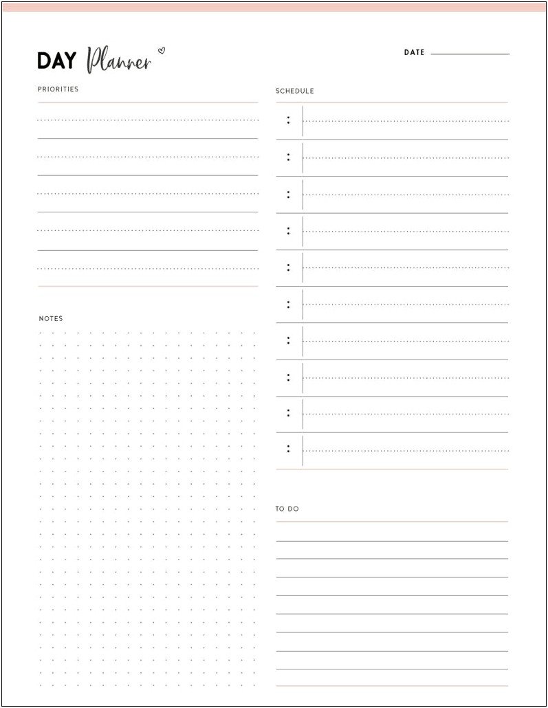 free printable templates for daily work schedules