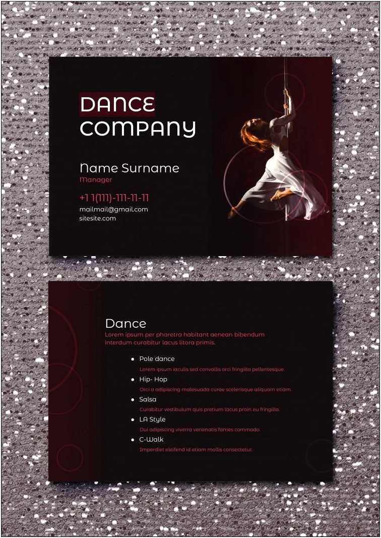 Dance Instructor Business Card Templates Free