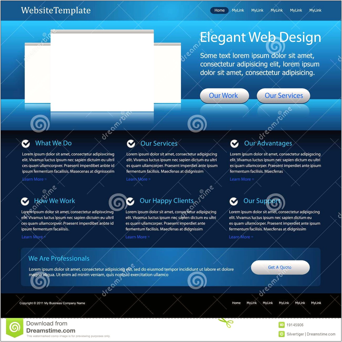 Dark Blue Web Templates Free Download