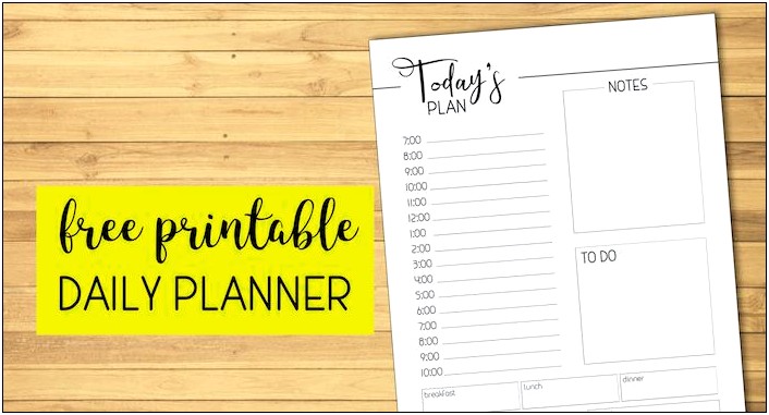 Day To Day Planner Template Free