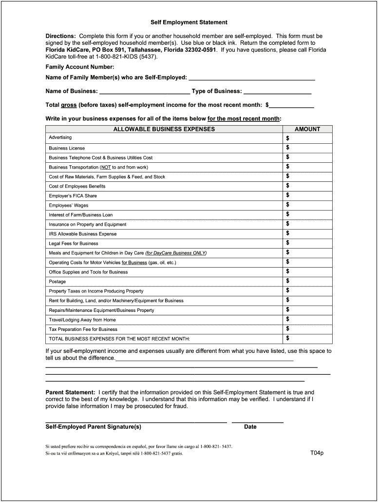 Daycare Profit And Loss Free Template