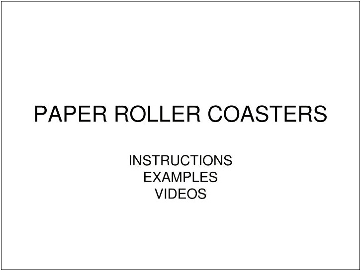 Design Templates For Paper Roller Coaster Free