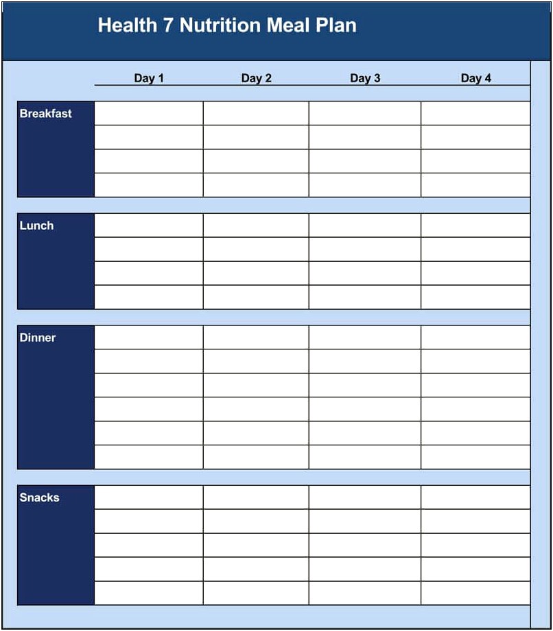 Diet Plan Templates Free That Count Carbs