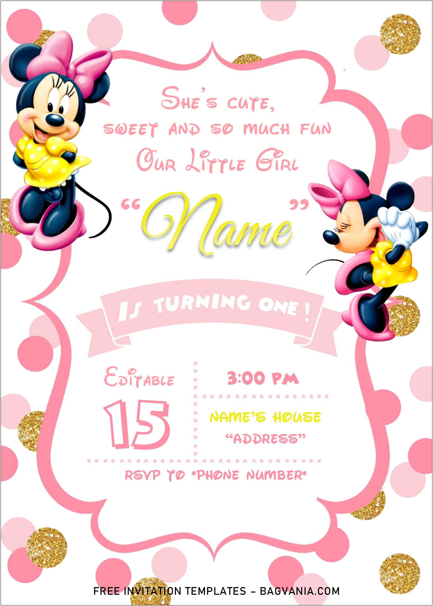 Digital Mickey And Minnie Birthday Invitation Templates Free