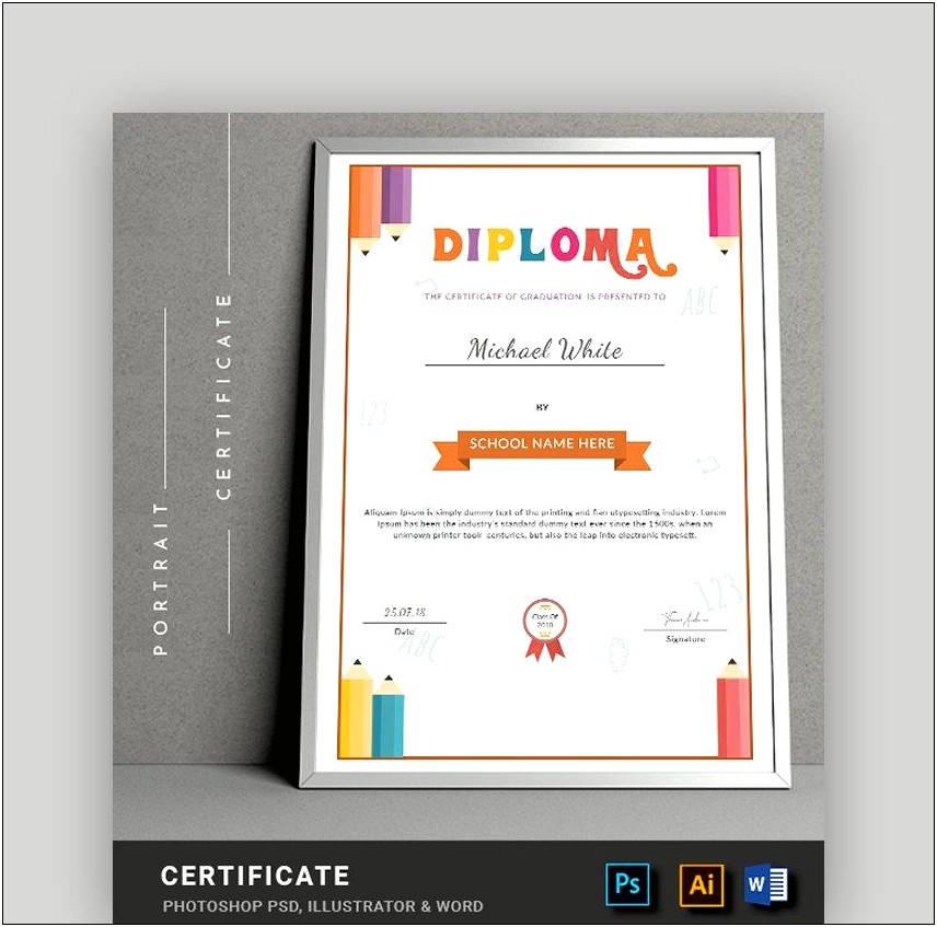 Diploma Template Free Download For Pages