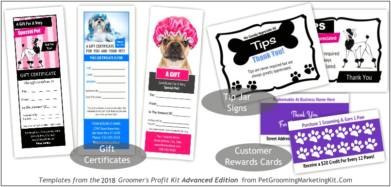 Dog Grooming Gift Certificate Template Free