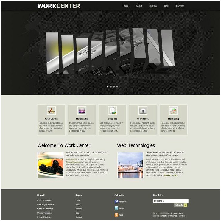 Dreamweaver Template One Page Horizontal Slide Free