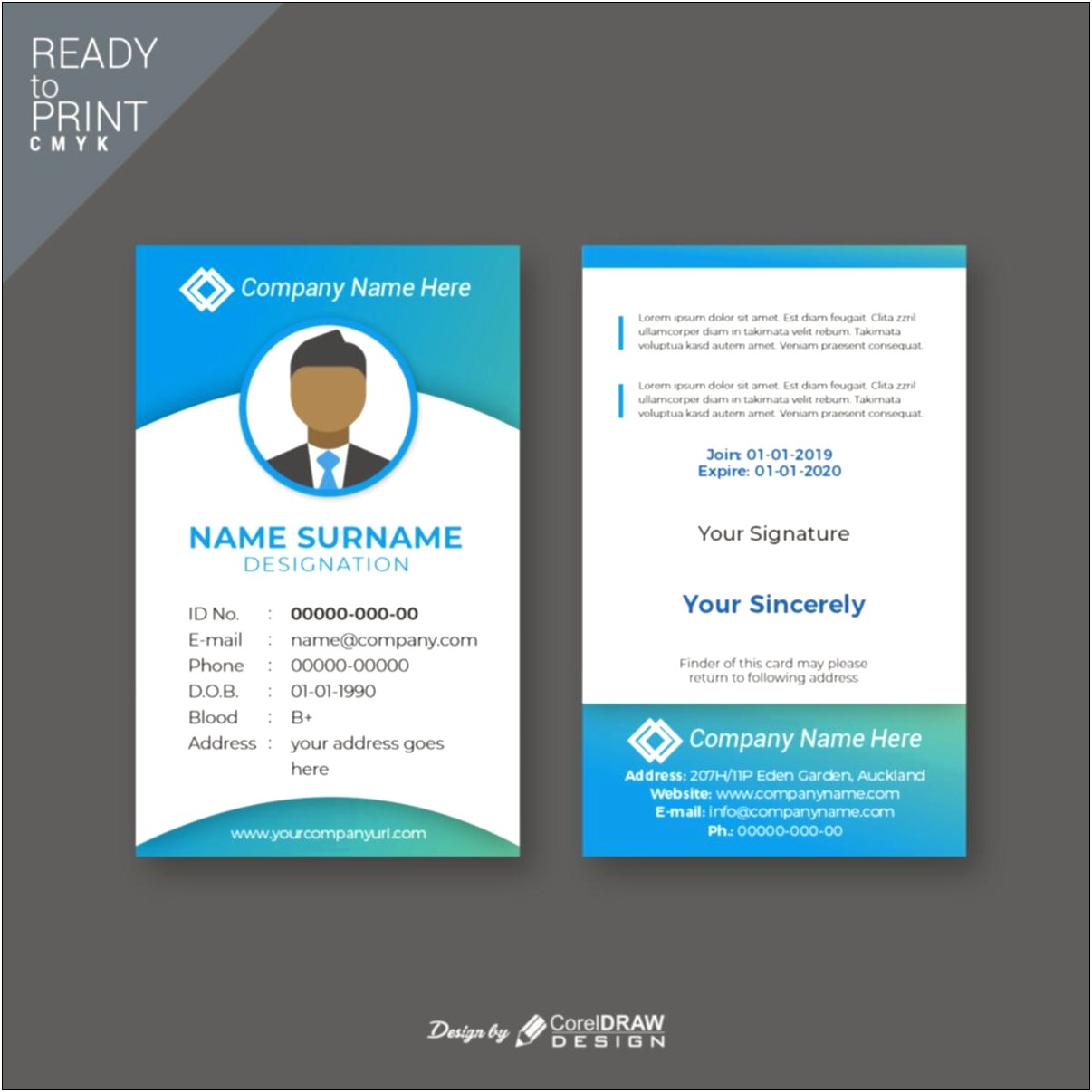 Driver Licsence Card Design Template Free Download