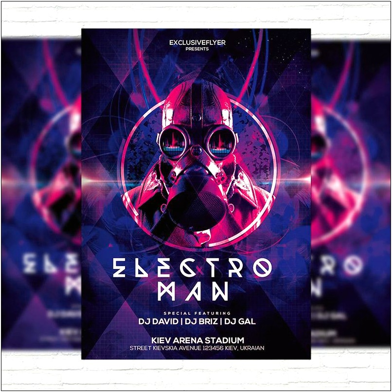 Electro Party Free Psd Flyer Template