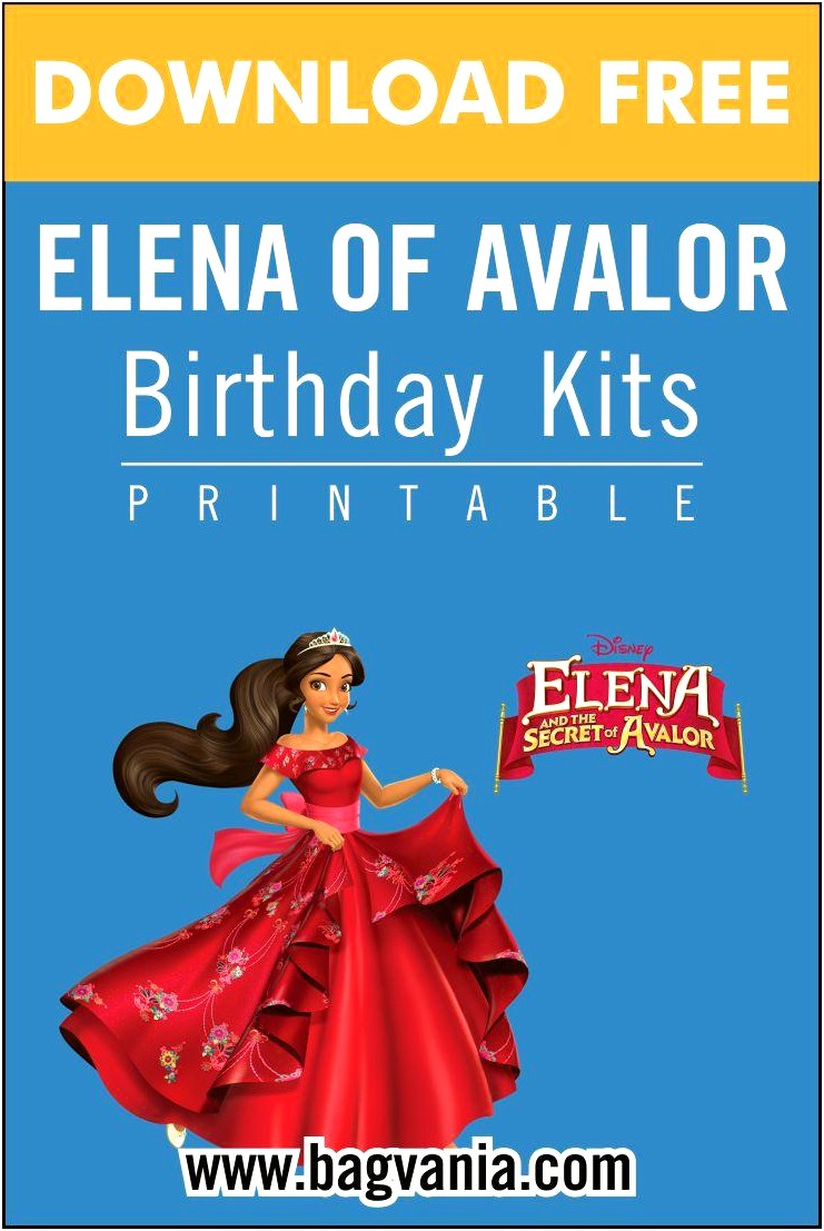 Elena Of Avalor Invitation Template Free