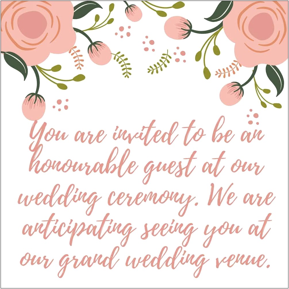 Email To Invite Colleagues For Wedding