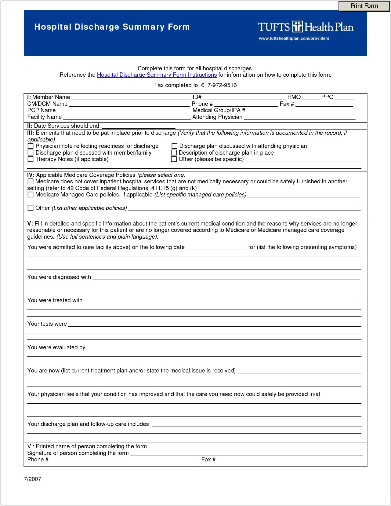 Emergency Room Discharge Papers Template Free