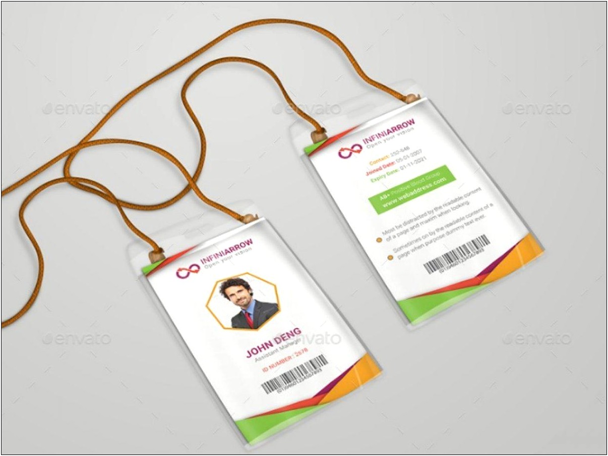 Employee Id Card Template Free Download Word Templates : Resume