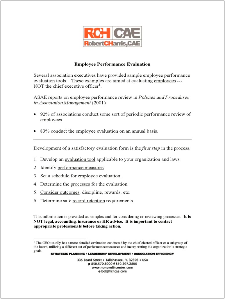 Employee Self Evaluation Template Free Word