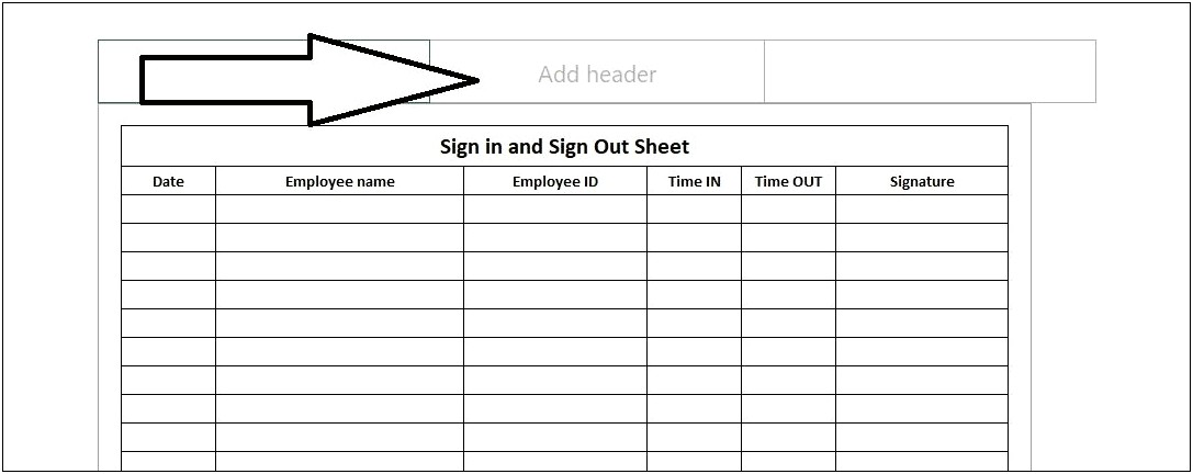 Employee Sign In Sheet Free Template