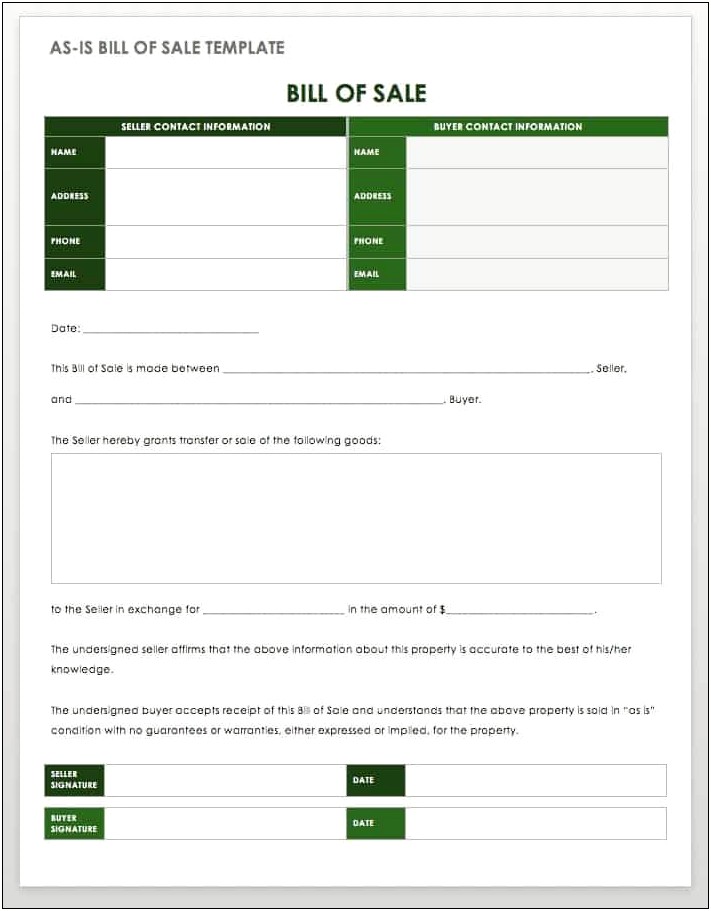 Equine Bill Of Sale Template Free