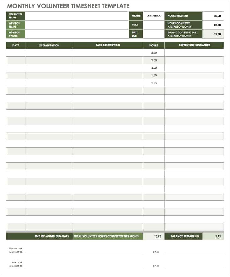 Excel Timesheet Template For Projects Free