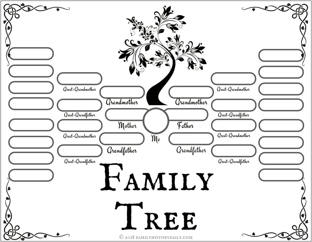 Family Tree Template To Print Free