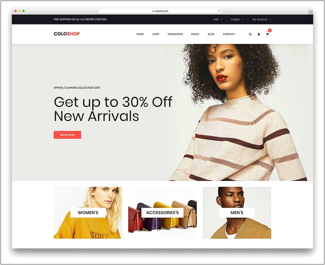 Fashion Ecommerce Homepage Slider Template Free