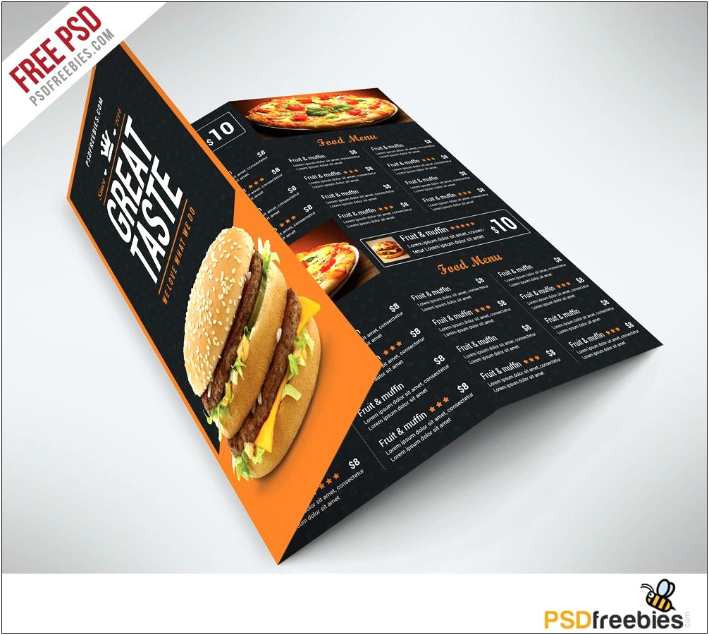 Fast Food Menu Design Template Free Download