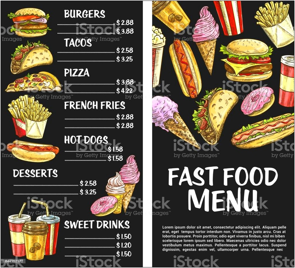 Fast Food Menu Design Templates Free Download