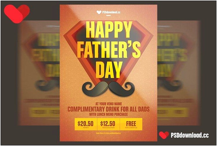 Fathers Day Menu Template Free Download