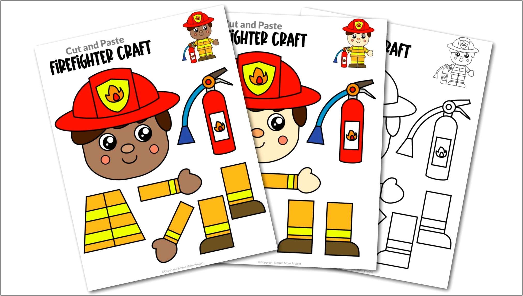 Firefighter Children's Craft Free Template