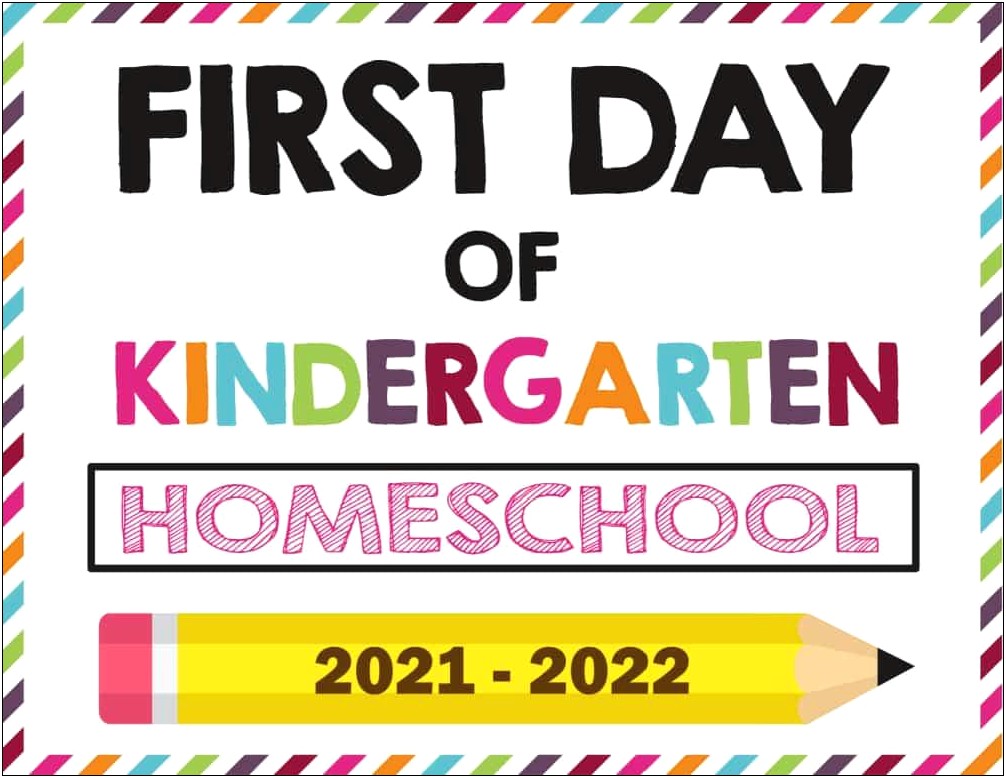 First Day Of Preschool Sign Template Free